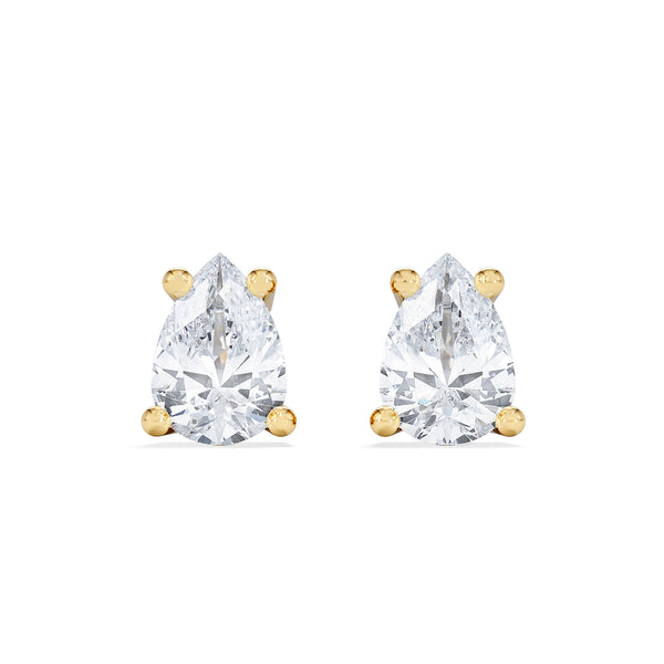 Naomi Pear Cut Lab Diamond Stud Earrings 0.30ct H/SI in 18k Gold Vermeil